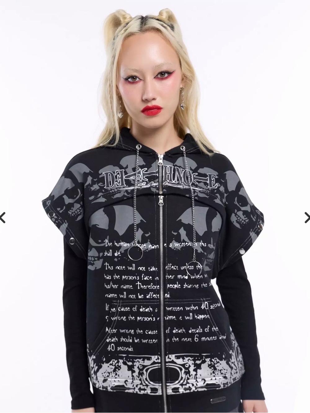 Death Note Multi-Convertible Girls Hoodie - Picture 3 of 15